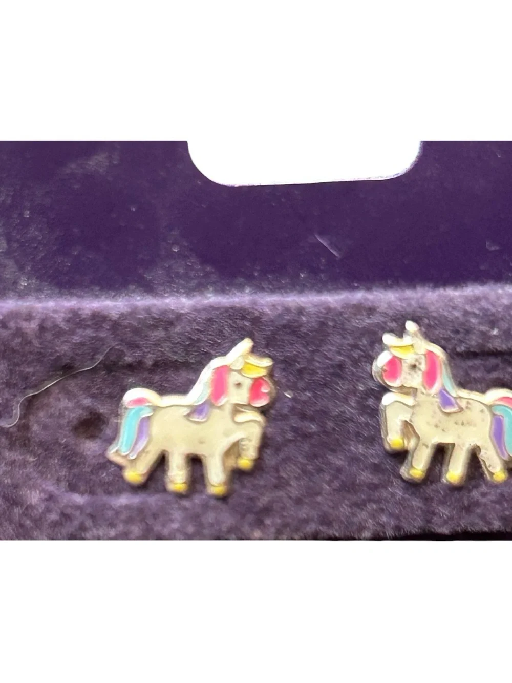 4/$20 Claire's Sterling Silver Pink & Multi Unicorn Stud Earrings